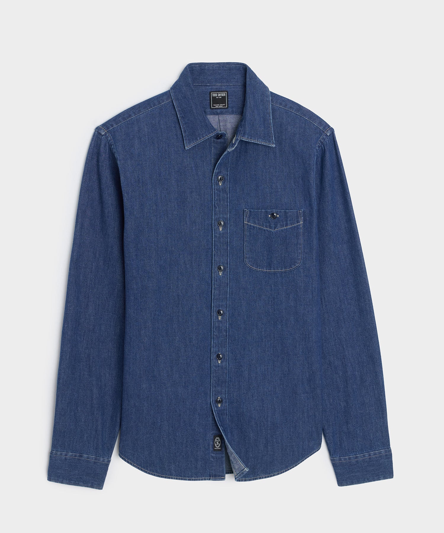 Todd Snyder Slim Fit Denim Point Collar Shirt in Indigo Indigo
