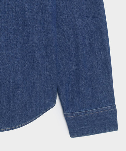 Todd Snyder Slim Fit Denim Point Collar Shirt in Indigo Indigo