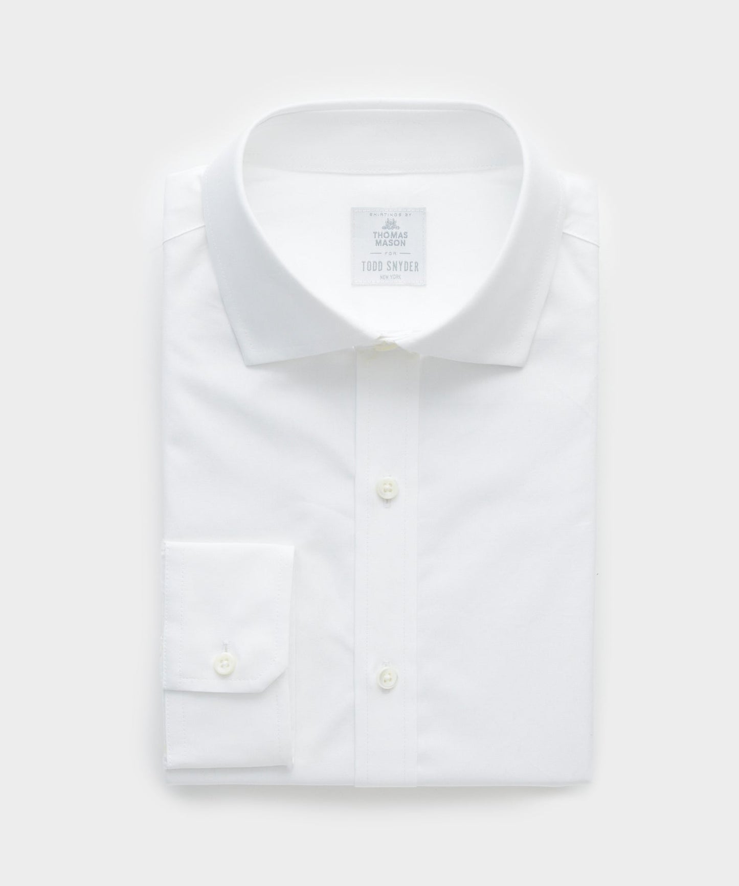 Todd Snyder Slim Fit Cotton Poplin Spread Collar Dress Shirt in White White