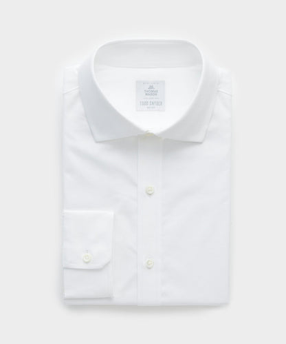 Todd Snyder Slim Fit Cotton Poplin Spread Collar Dress Shirt in White White