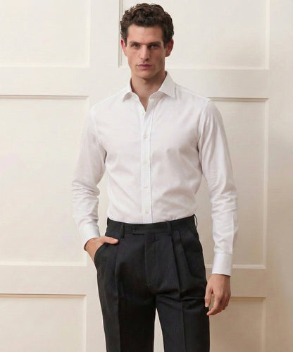 Todd Snyder Slim Fit Cotton Poplin Spread Collar Dress Shirt in White White
