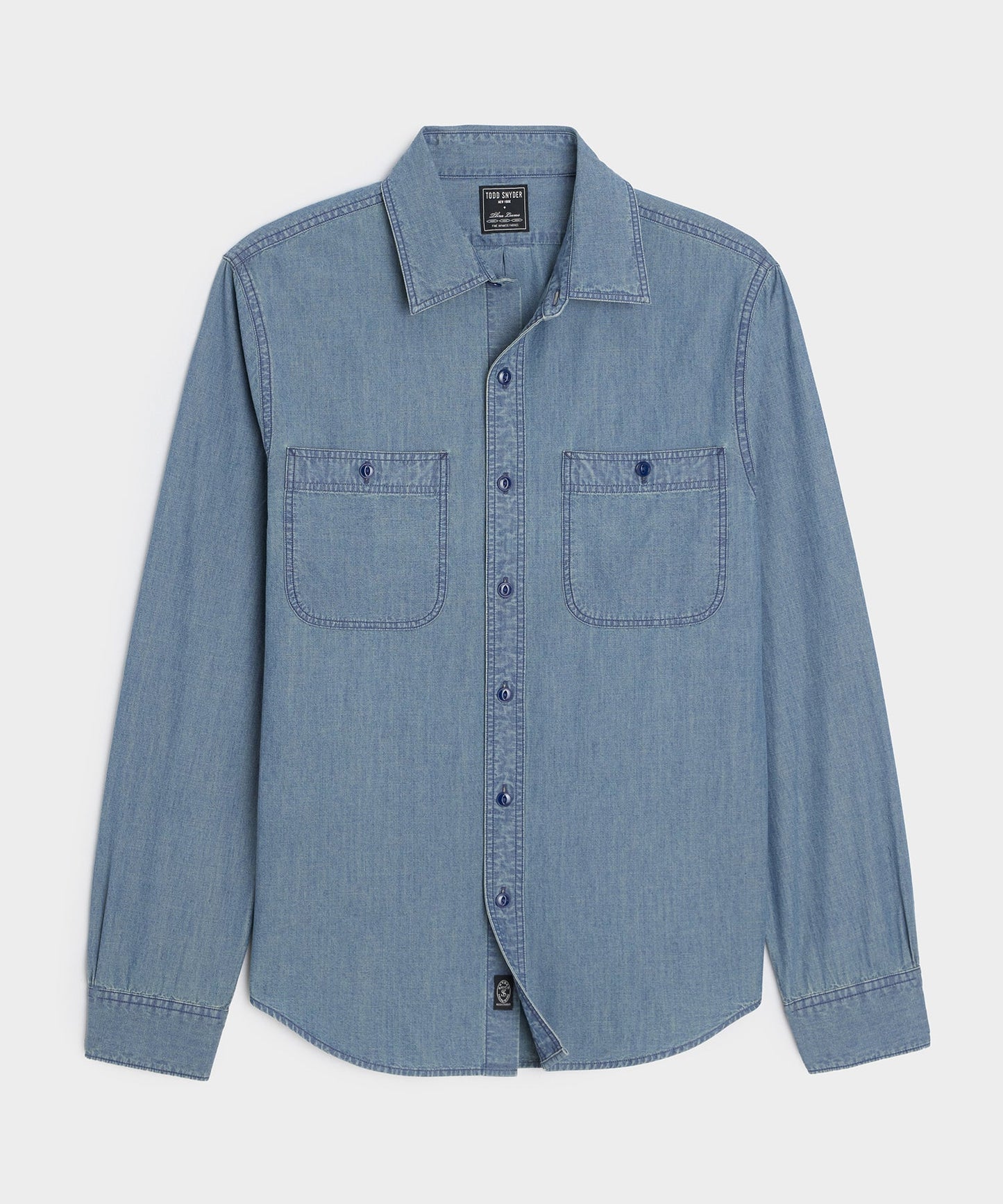 Todd Snyder Slim Fit Japanese Chambray Work Shirt in Indigo Indigo