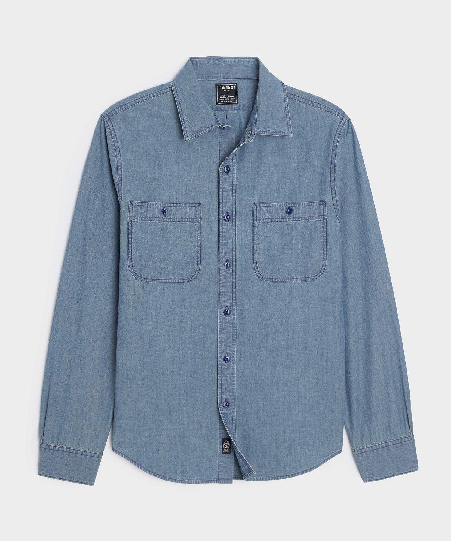 Todd Snyder Slim Fit Japanese Chambray Work Shirt in Indigo Indigo