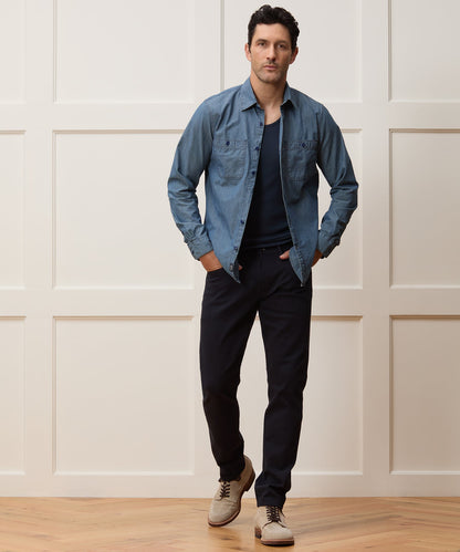 Todd Snyder Slim Fit Japanese Chambray Work Shirt in Indigo Indigo