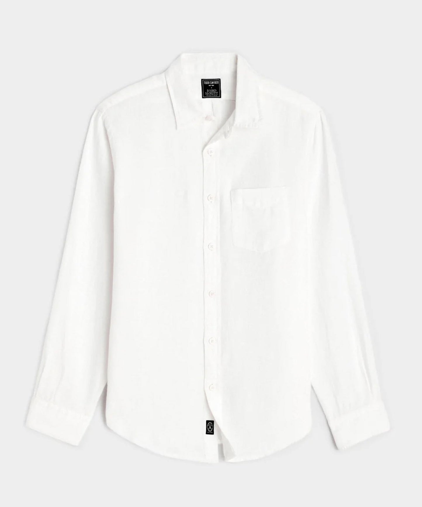 Todd Snyder Slim Sea Soft Irish Linen Point Collar Shirt in White White