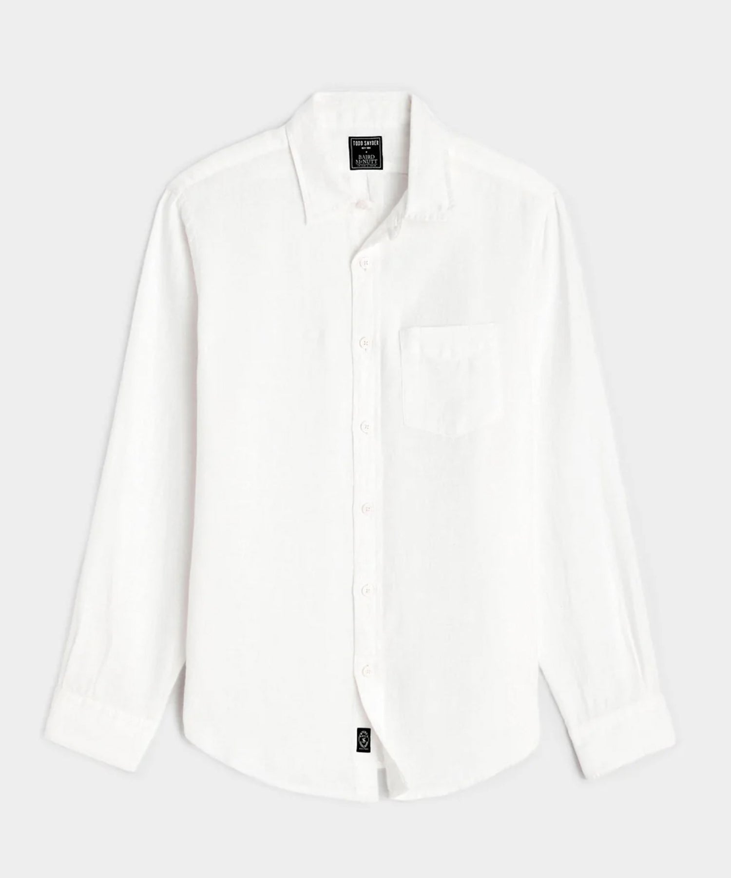 Todd Snyder Slim Sea Soft Irish Linen Point Collar Shirt in White White