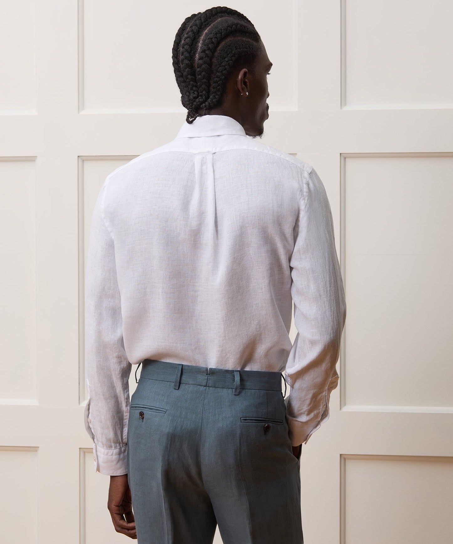 Todd Snyder Slim Sea Soft Irish Linen Point Collar Shirt in White White