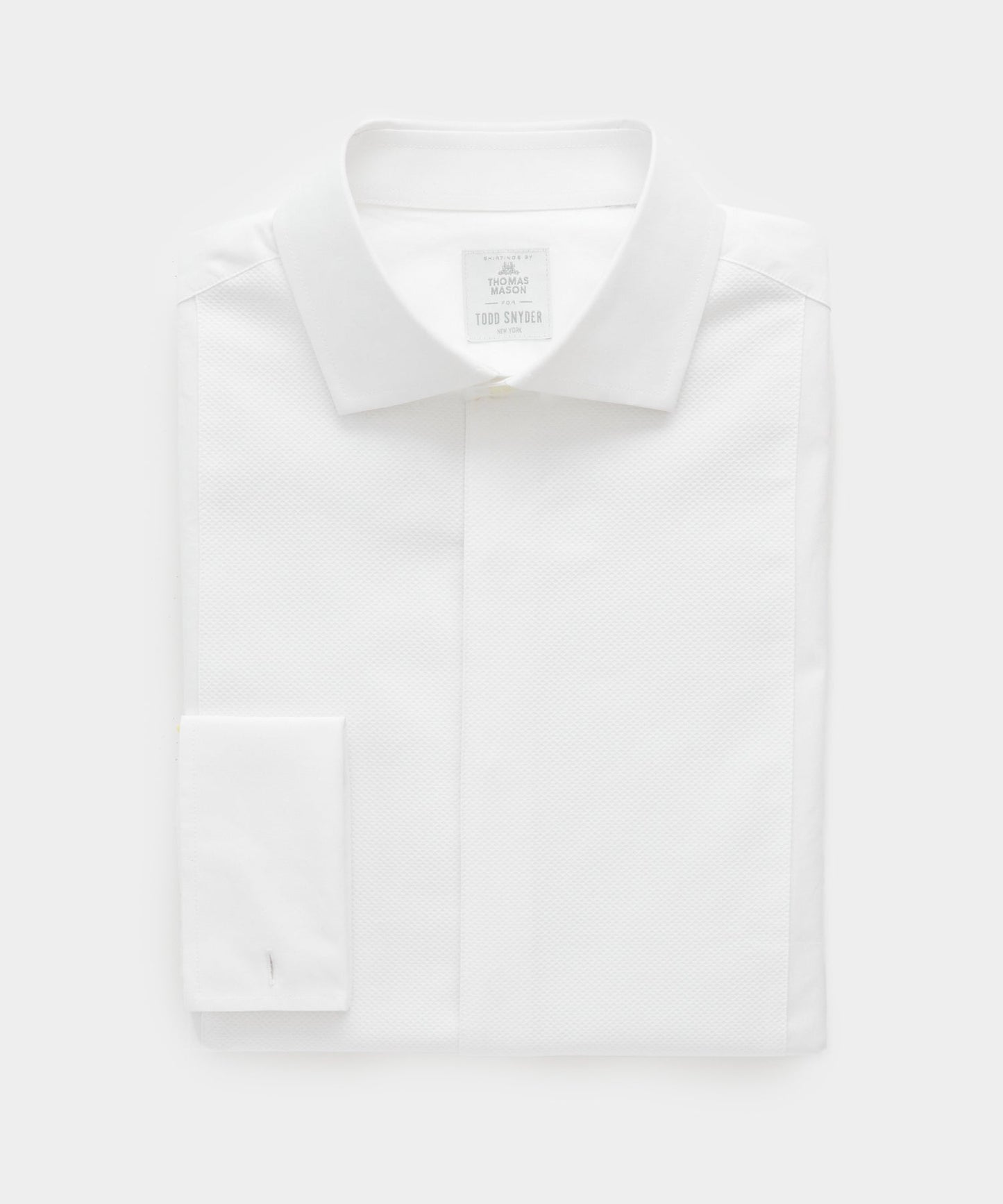 Todd Snyder Slim Fit Pique Bib Tuxedo Dress Shirt in White White
