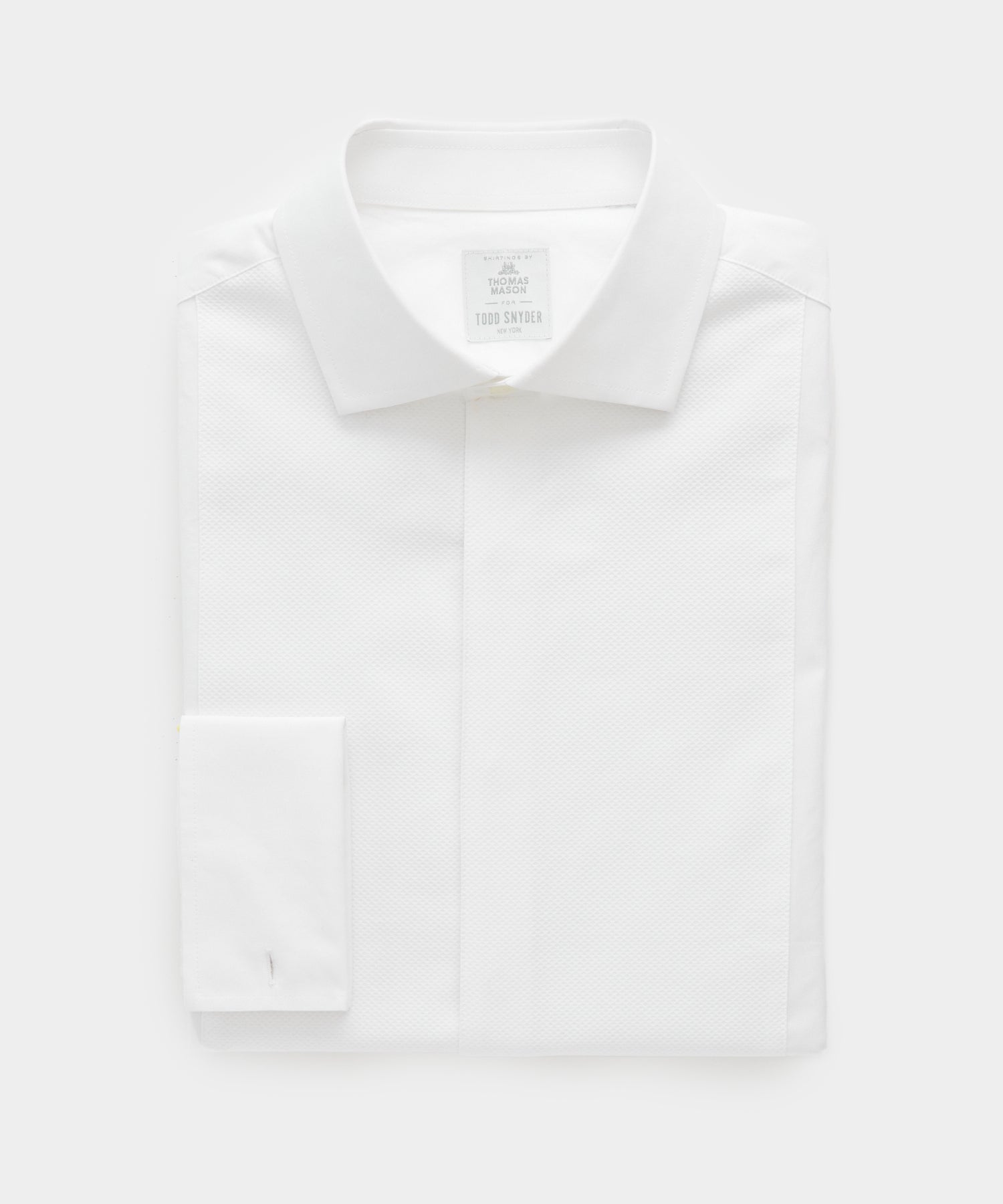 Todd Snyder Slim Fit Pique Bib Tuxedo Dress Shirt in White White