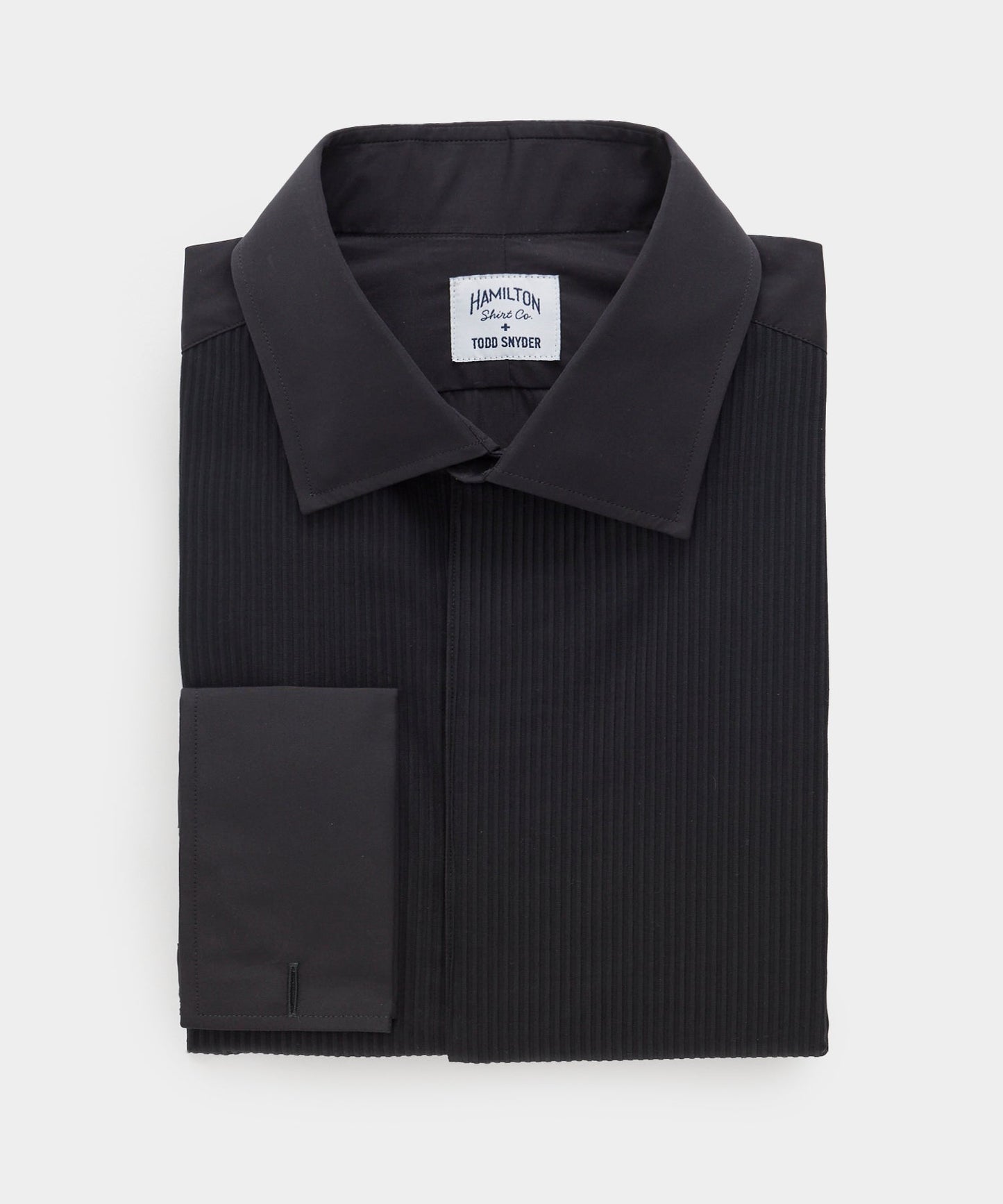 Todd Snyder Hamilton + Todd Snyder Pleated Tuxedo Shirt in Black Black