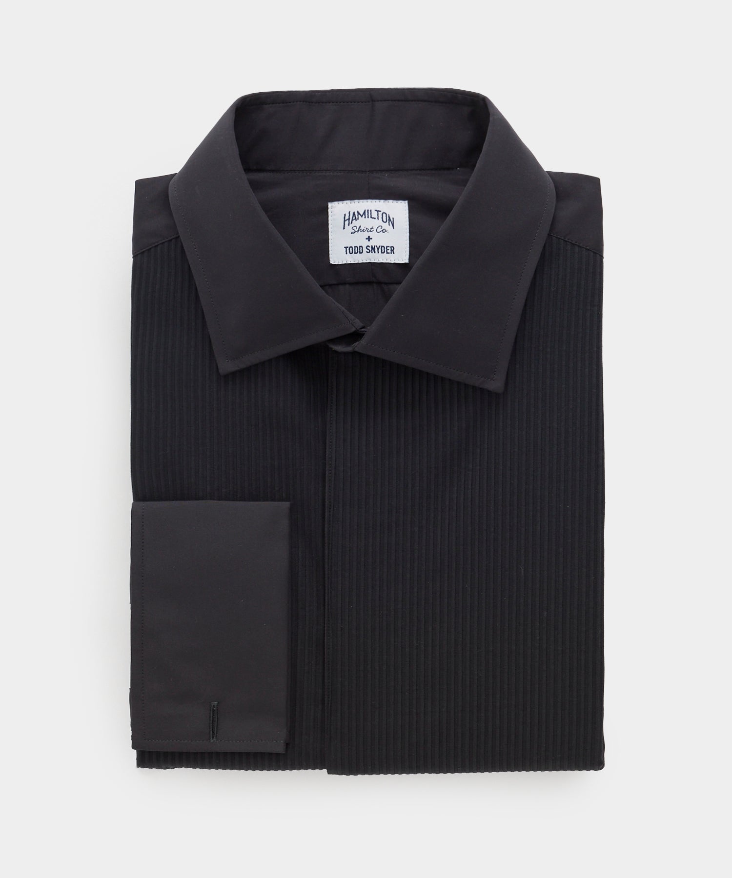 Todd Snyder Hamilton + Todd Snyder Pleated Tuxedo Shirt in Black Black