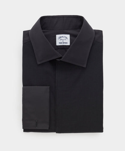 Todd Snyder Hamilton + Todd Snyder Pleated Tuxedo Shirt in Black Black