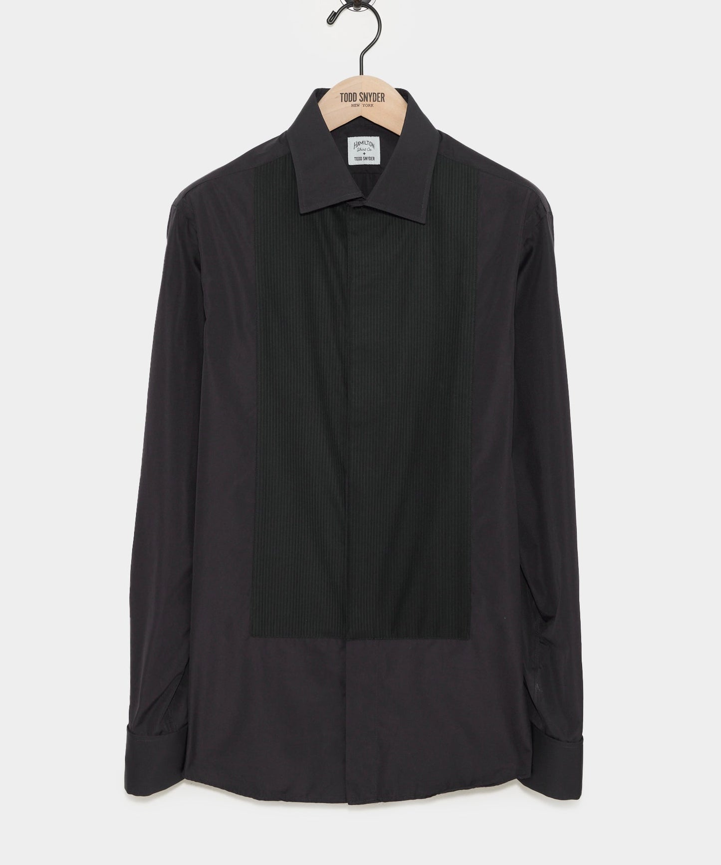 Todd Snyder Hamilton + Todd Snyder Pleated Tuxedo Shirt in Black Black