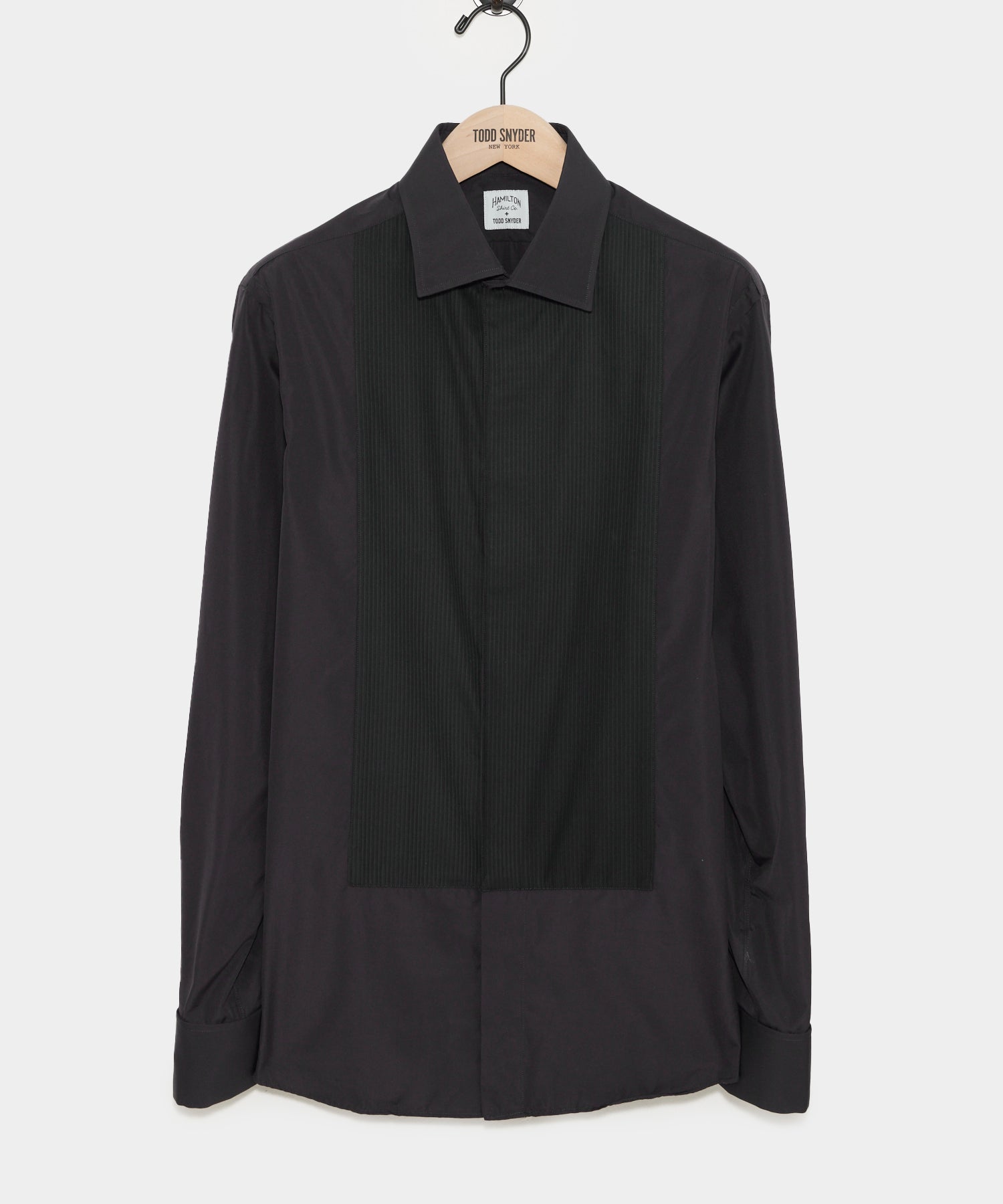 Todd Snyder Hamilton + Todd Snyder Pleated Tuxedo Shirt in Black Black