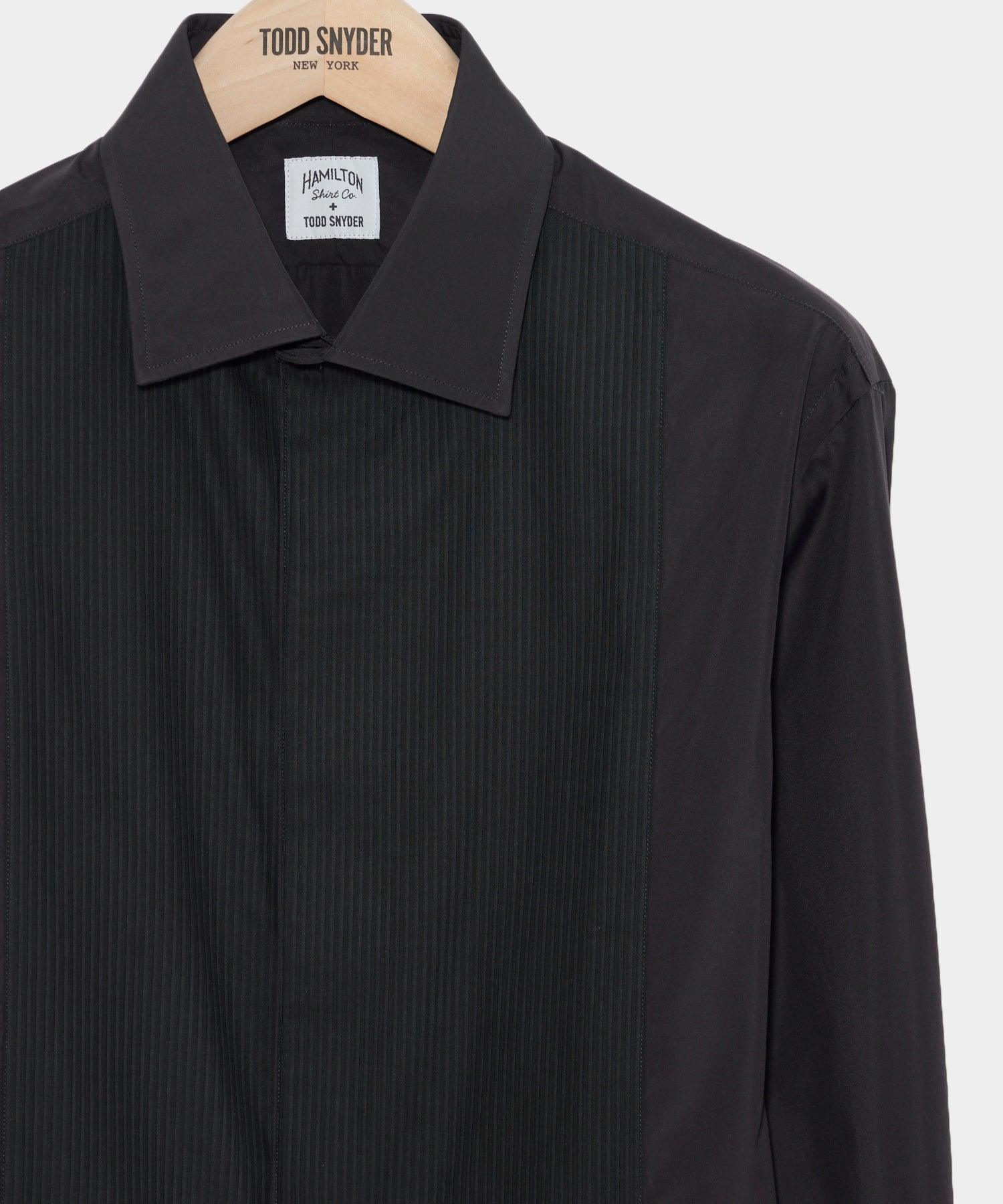 Todd Snyder Hamilton + Todd Snyder Pleated Tuxedo Shirt in Black Black