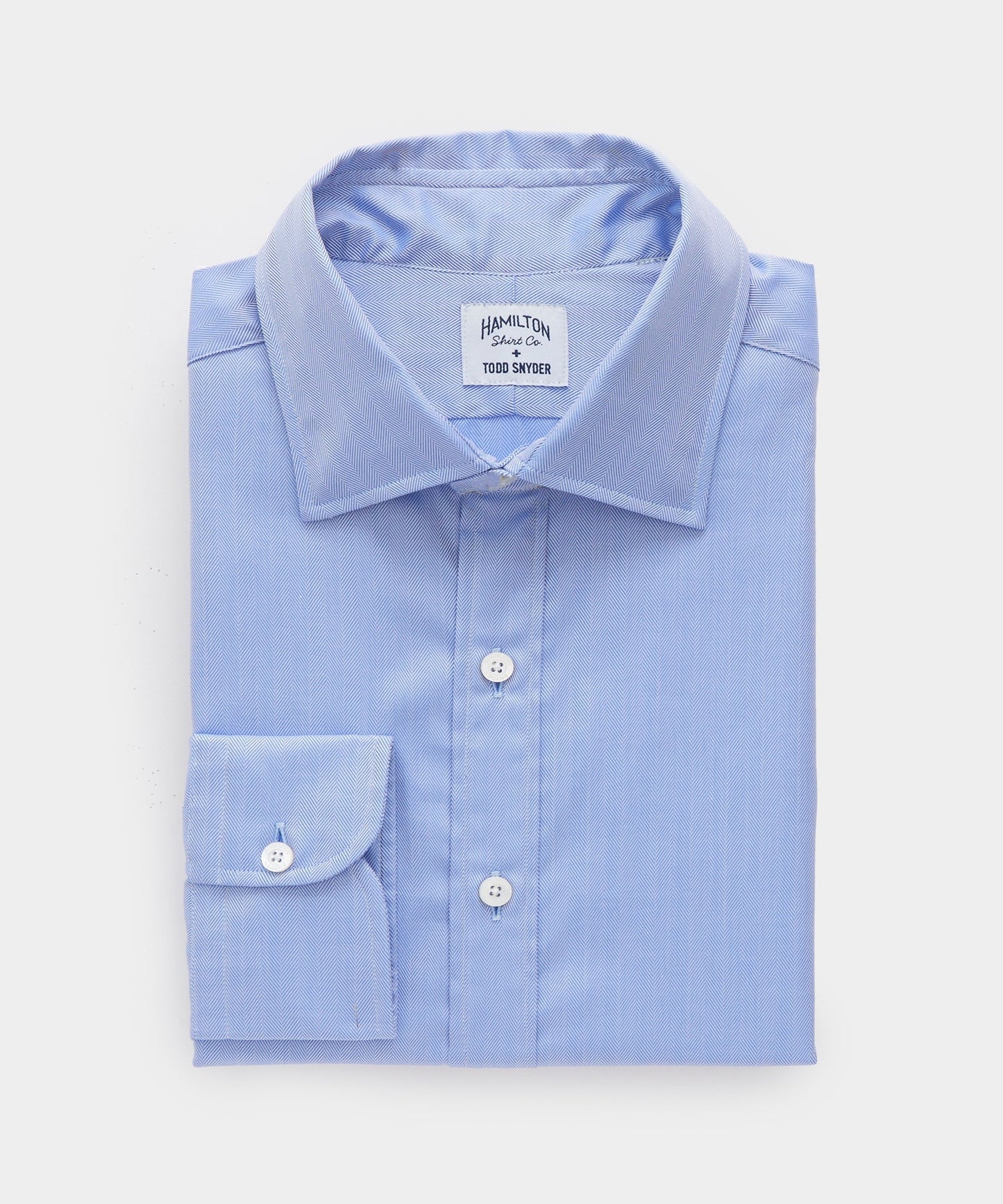 Todd Snyder Hamilton + Todd Snyder Herringbone Dress Shirt in Blue Blue
