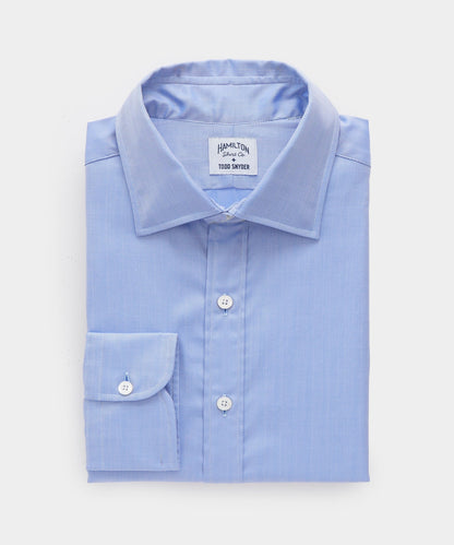 Todd Snyder Hamilton + Todd Snyder Herringbone Dress Shirt in Blue Blue