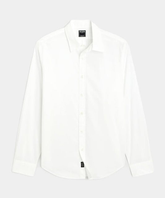 Todd Snyder Slim Fit Cotton Poplin Point Collar Shirt in White White