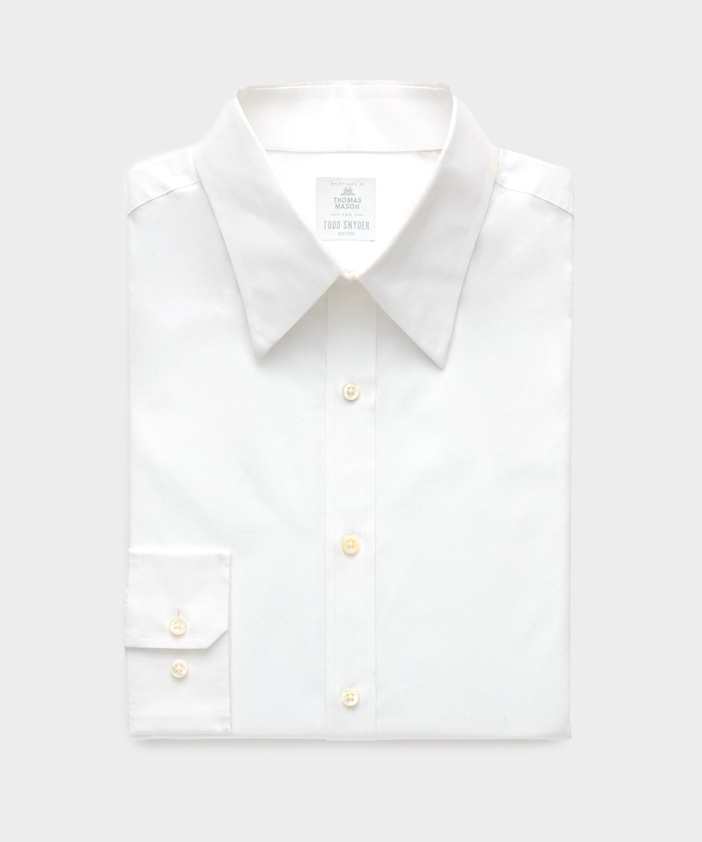 Todd Snyder Slim Fit Cotton Poplin Long Point Collar Dress Shirt in White White