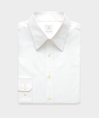 Todd Snyder Slim Fit Cotton Poplin Long Point Collar Dress Shirt in White White