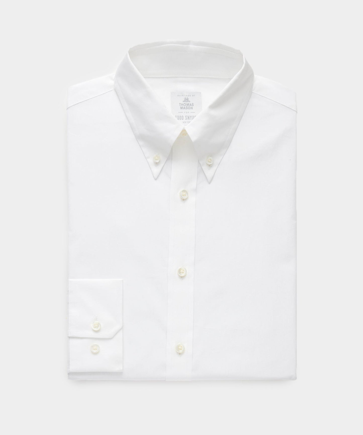 Todd Snyder Slim Fit Cotton Poplin Button-Down Collar Dress Shirt in White White