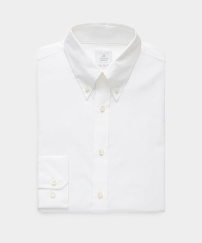 Todd Snyder Slim Fit Cotton Poplin Button-Down Collar Dress Shirt in White White