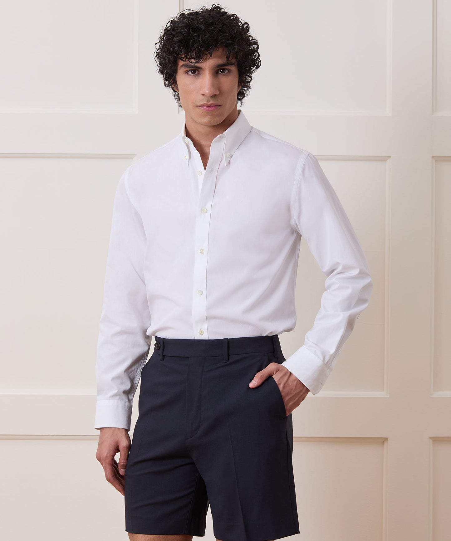 Todd Snyder Slim Fit Cotton Poplin Button-Down Collar Dress Shirt in White White