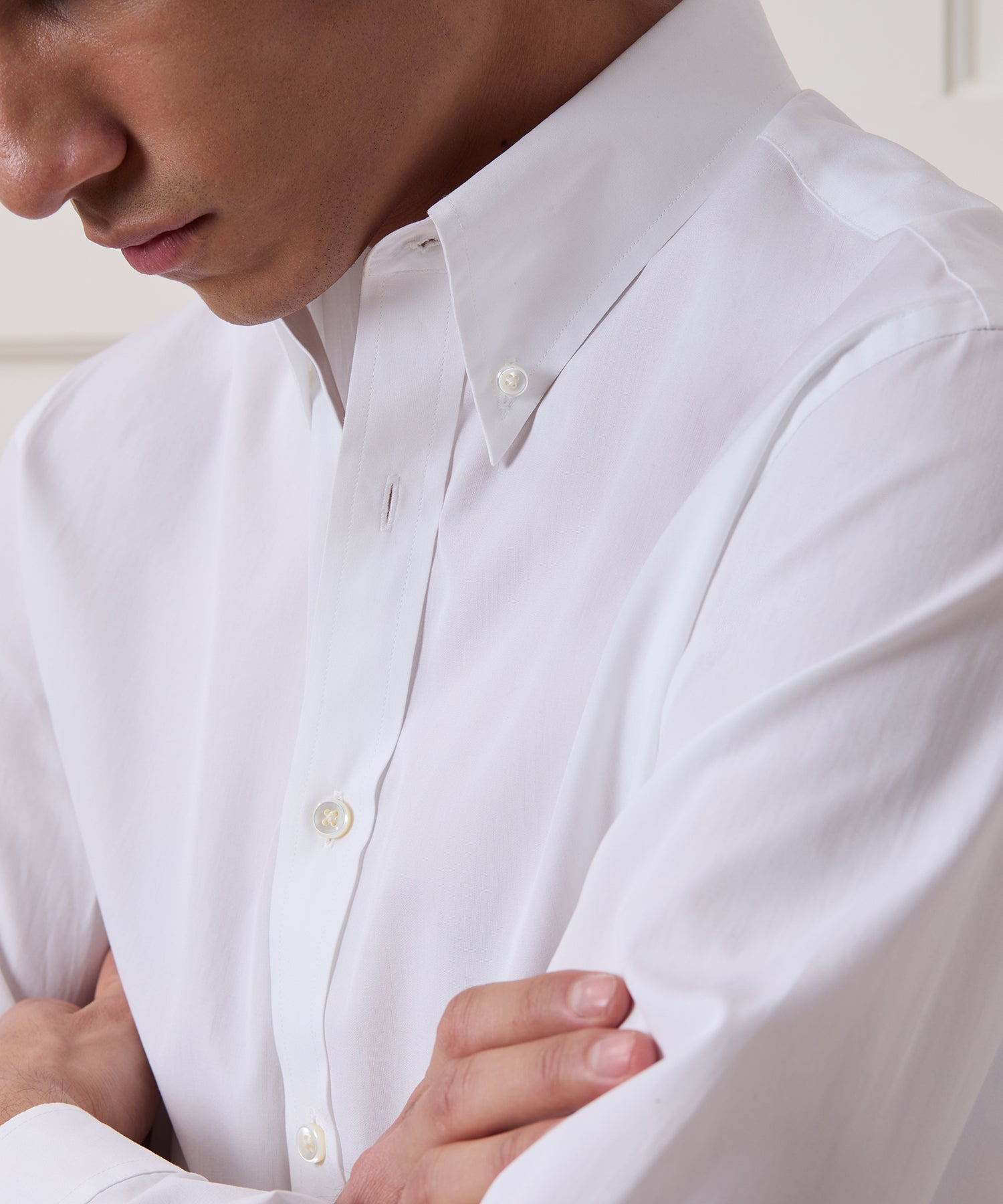Todd Snyder Slim Fit Cotton Poplin Button-Down Collar Dress Shirt in White White