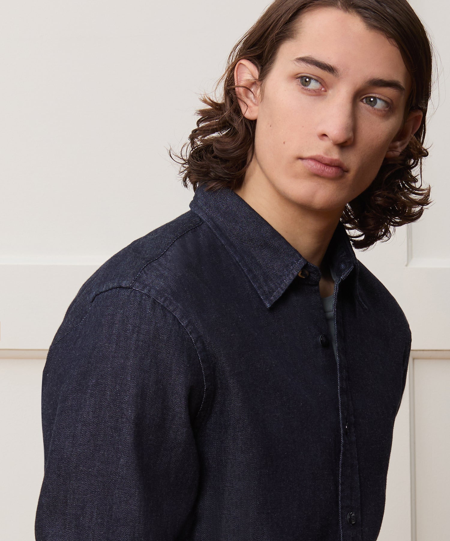 Todd Snyder Slim Fit Denim Sport Shirt in Indigo Indigo