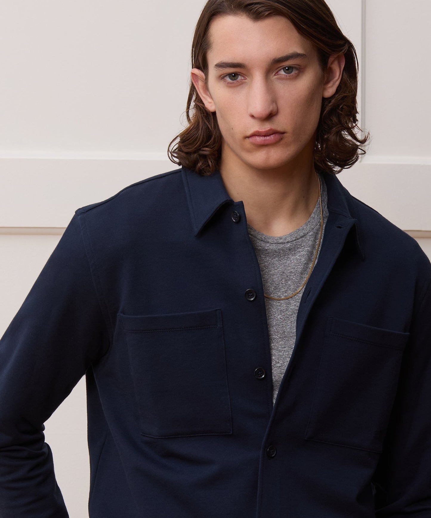Todd Snyder Travel Terry Shirt in Navy Navy