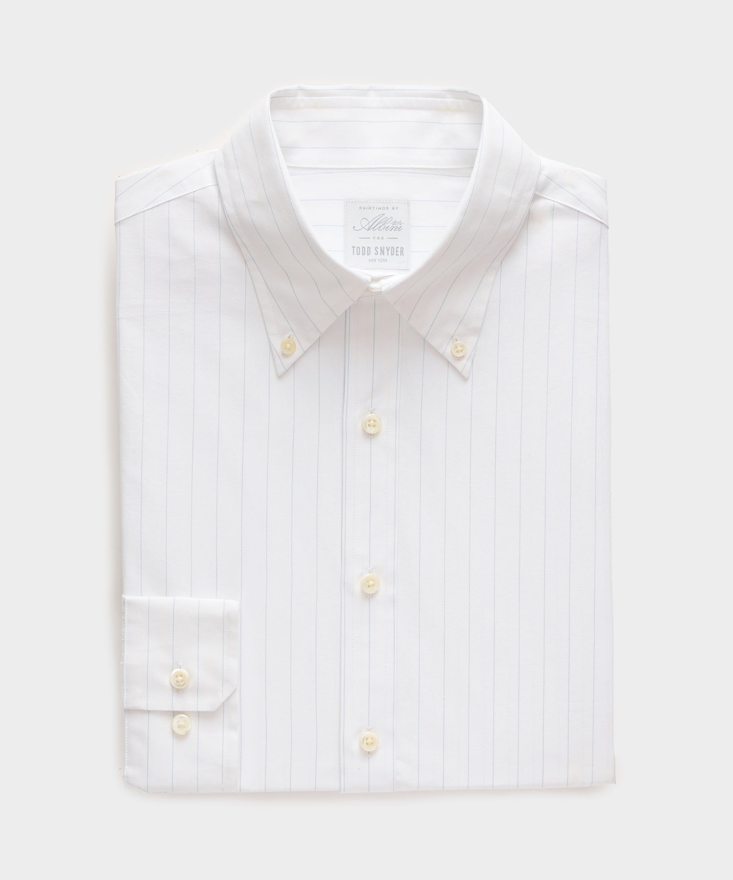 Todd Snyder Button-Down Dress Shirt in White Stripe White