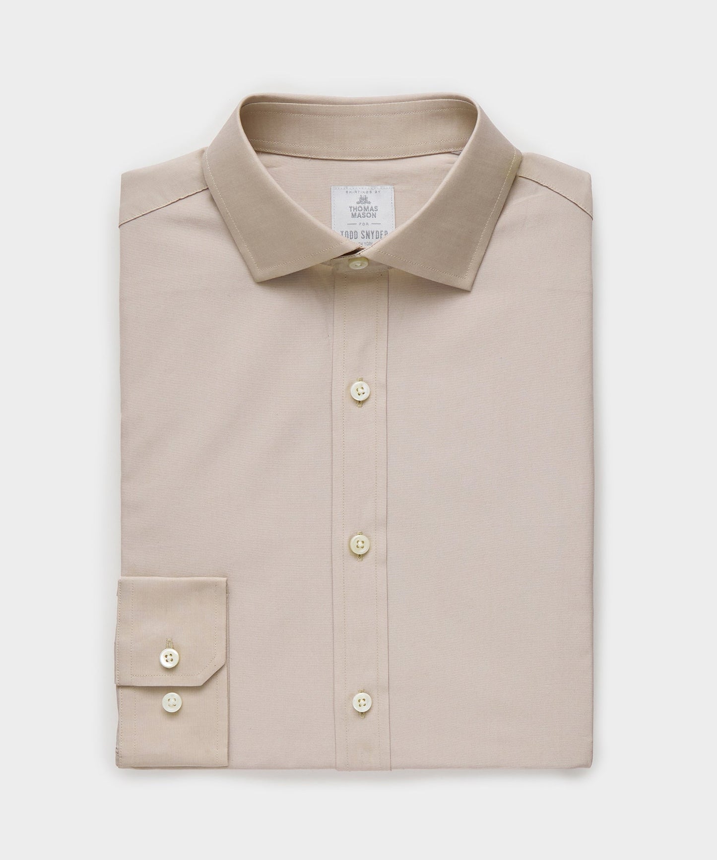 Todd Snyder End-on-End Poplin Dress Shirt in Khaki Khaki