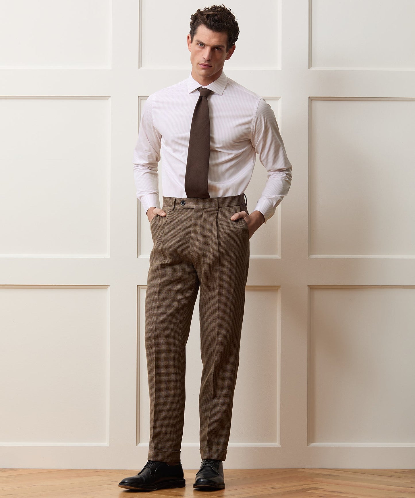 Todd Snyder End-on-End Poplin Dress Shirt in Pink Stripe Pink