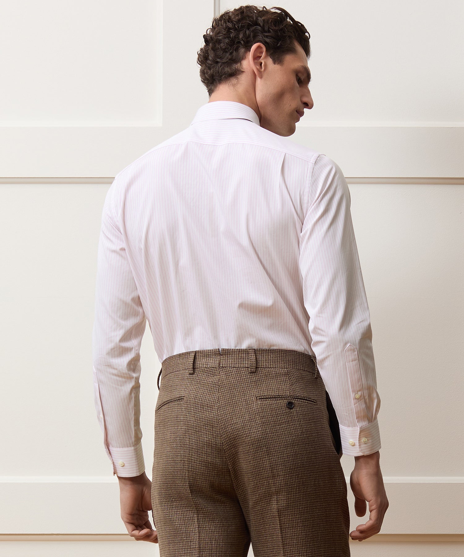 Todd Snyder End-on-End Poplin Dress Shirt in Pink Stripe Pink