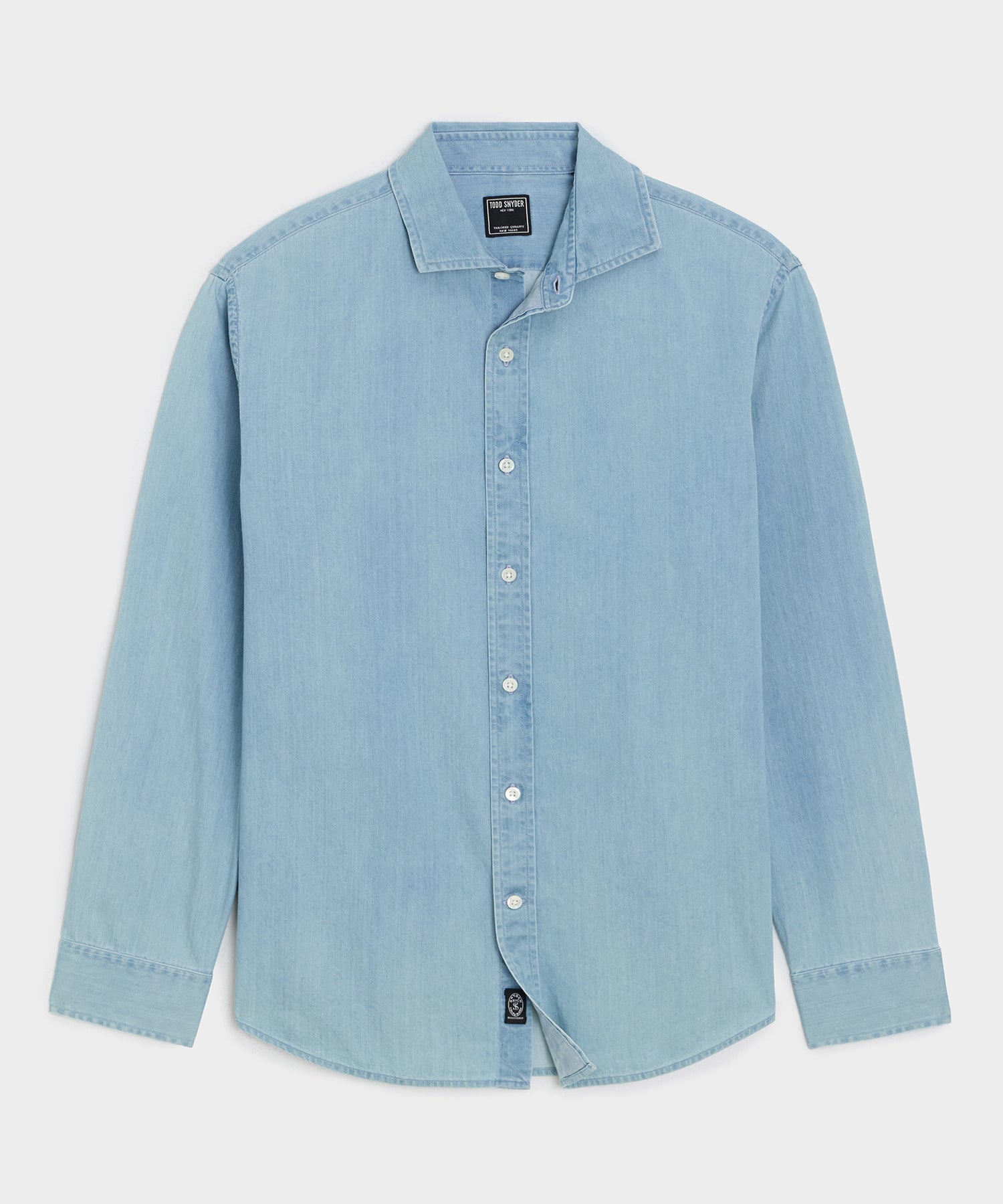 Todd Snyder Chambray Spread Collar Dress Shirt Light Indigo