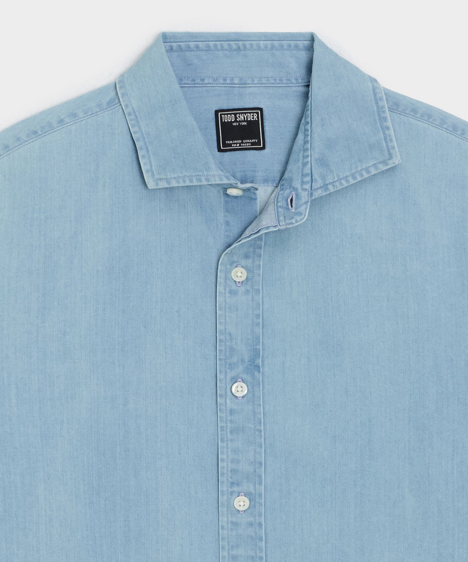 Todd Snyder Chambray Spread Collar Dress Shirt Light Indigo