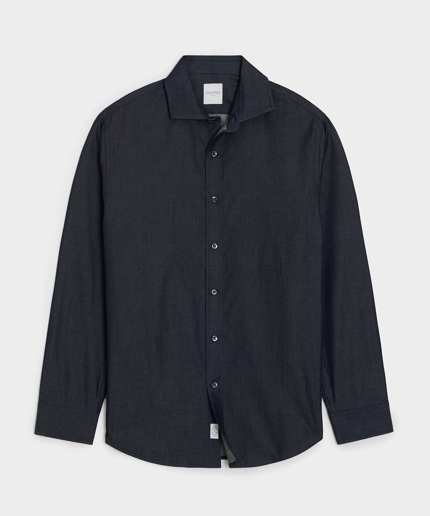 Todd Snyder Chambray Spread Collar Dress Shirt Dark Indigo