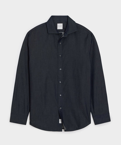Todd Snyder Chambray Spread Collar Dress Shirt Dark Indigo