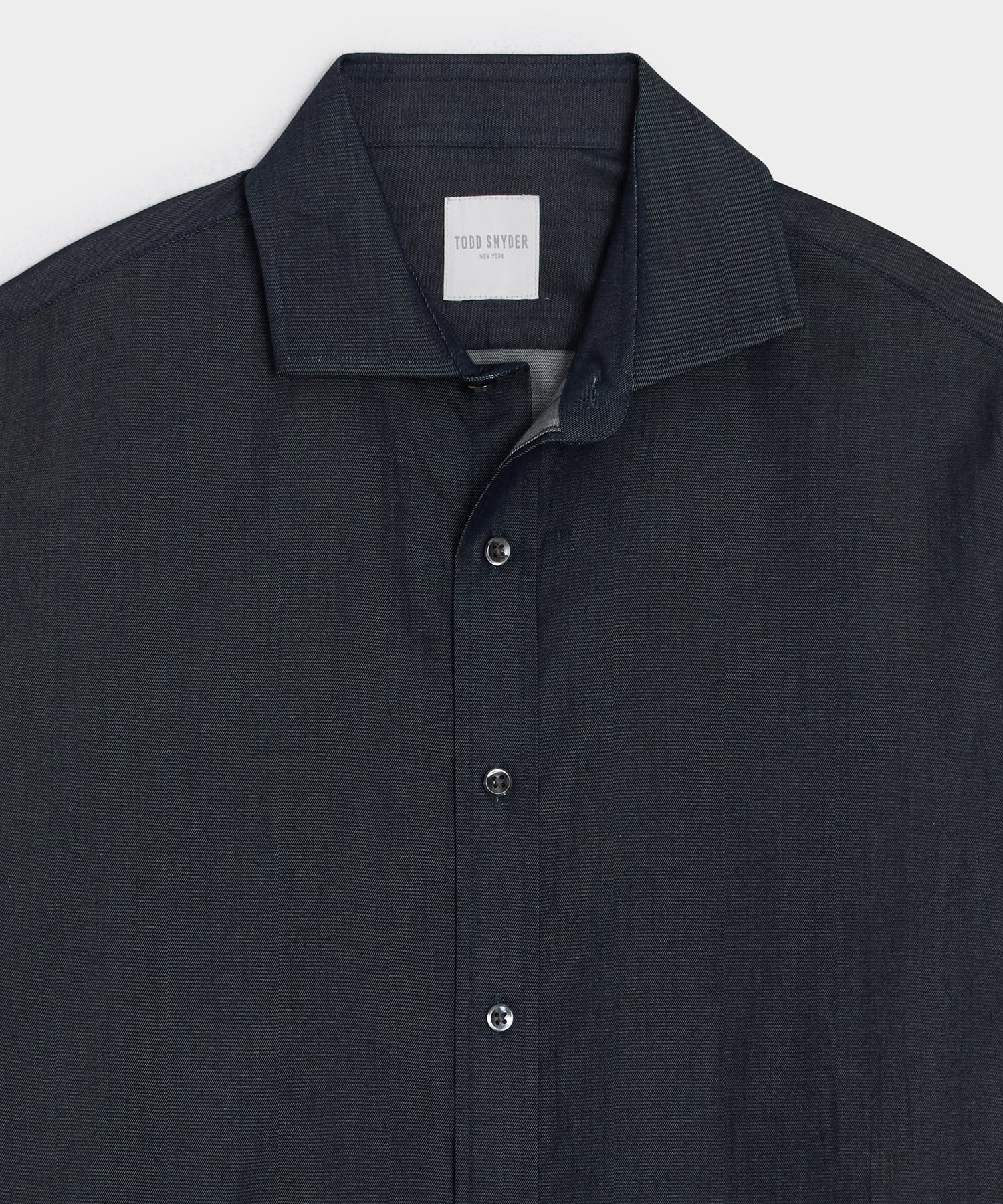 Todd Snyder Chambray Spread Collar Dress Shirt Dark Indigo