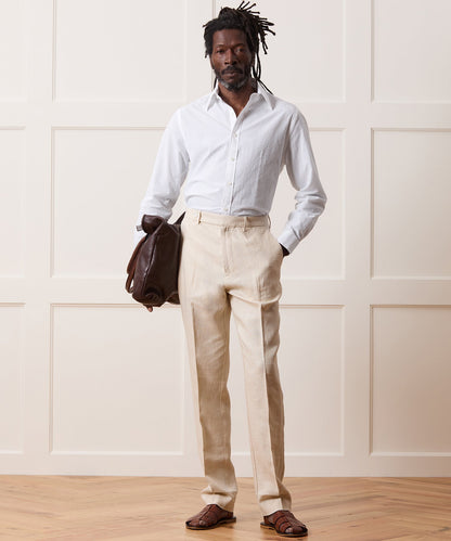 Todd Snyder Seersucker Long Point Collar Dress Shirt in White White