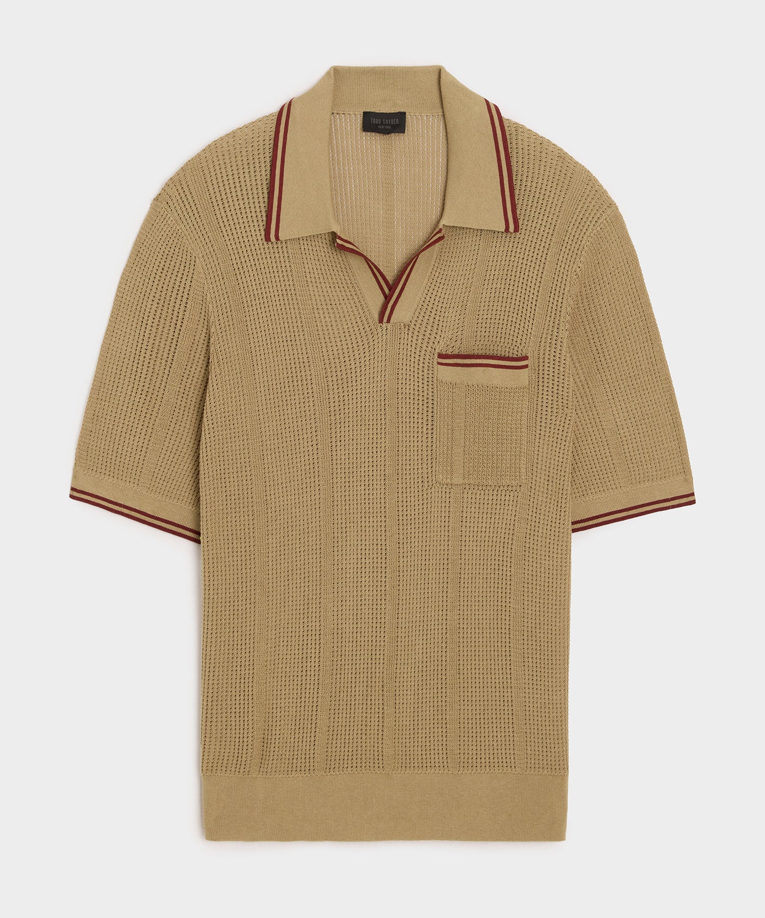 Todd Snyder Harbor Montauk Sweater Polo in Sand Sand