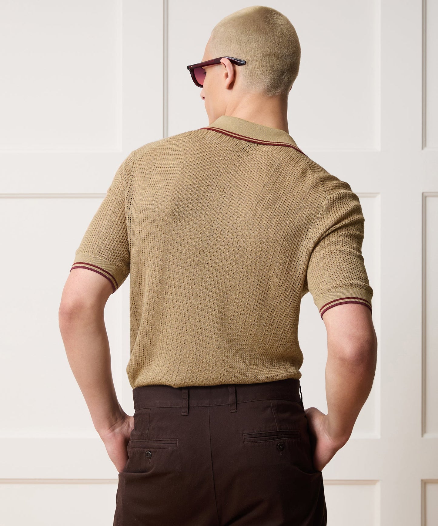 Todd Snyder Harbor Montauk Sweater Polo in Sand Sand