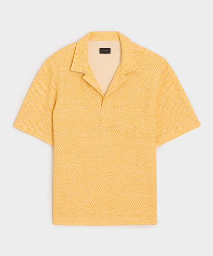 Todd Snyder Relaxed Microcheck Montauk Polo in Yellow Yellow