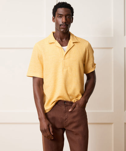 Todd Snyder Relaxed Microcheck Montauk Polo in Yellow Yellow