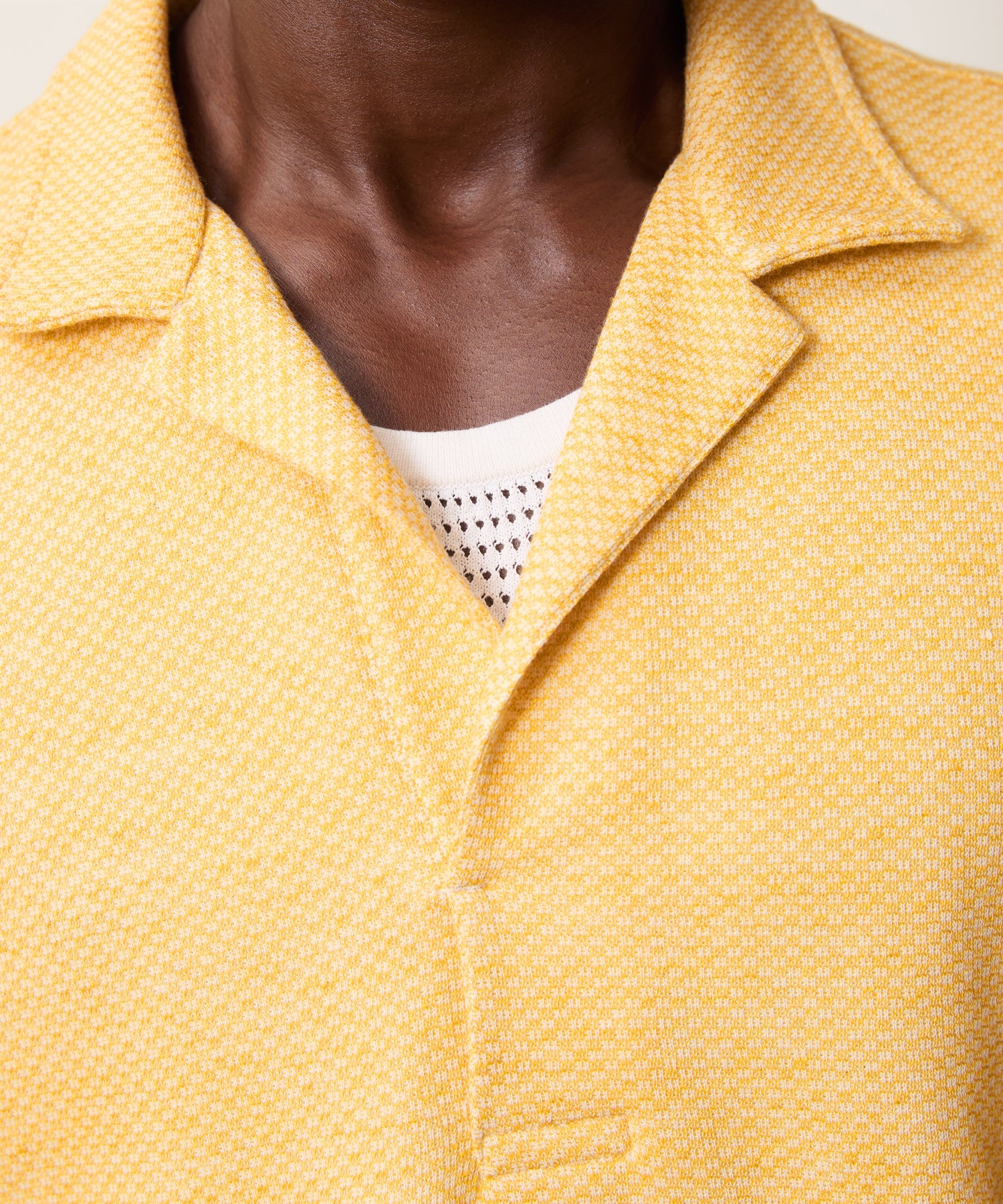 Todd Snyder Relaxed Microcheck Montauk Polo in Yellow Yellow