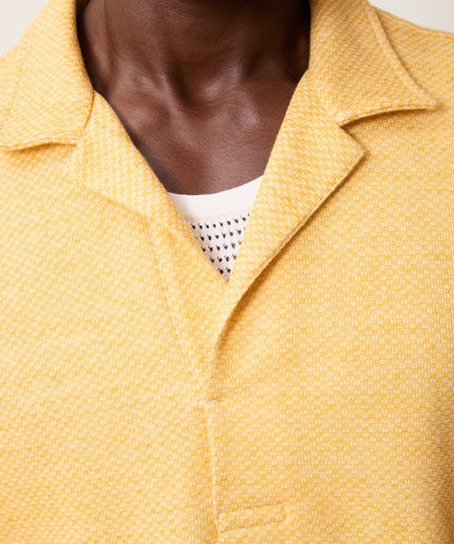 Todd Snyder Relaxed Microcheck Montauk Polo in Yellow Yellow
