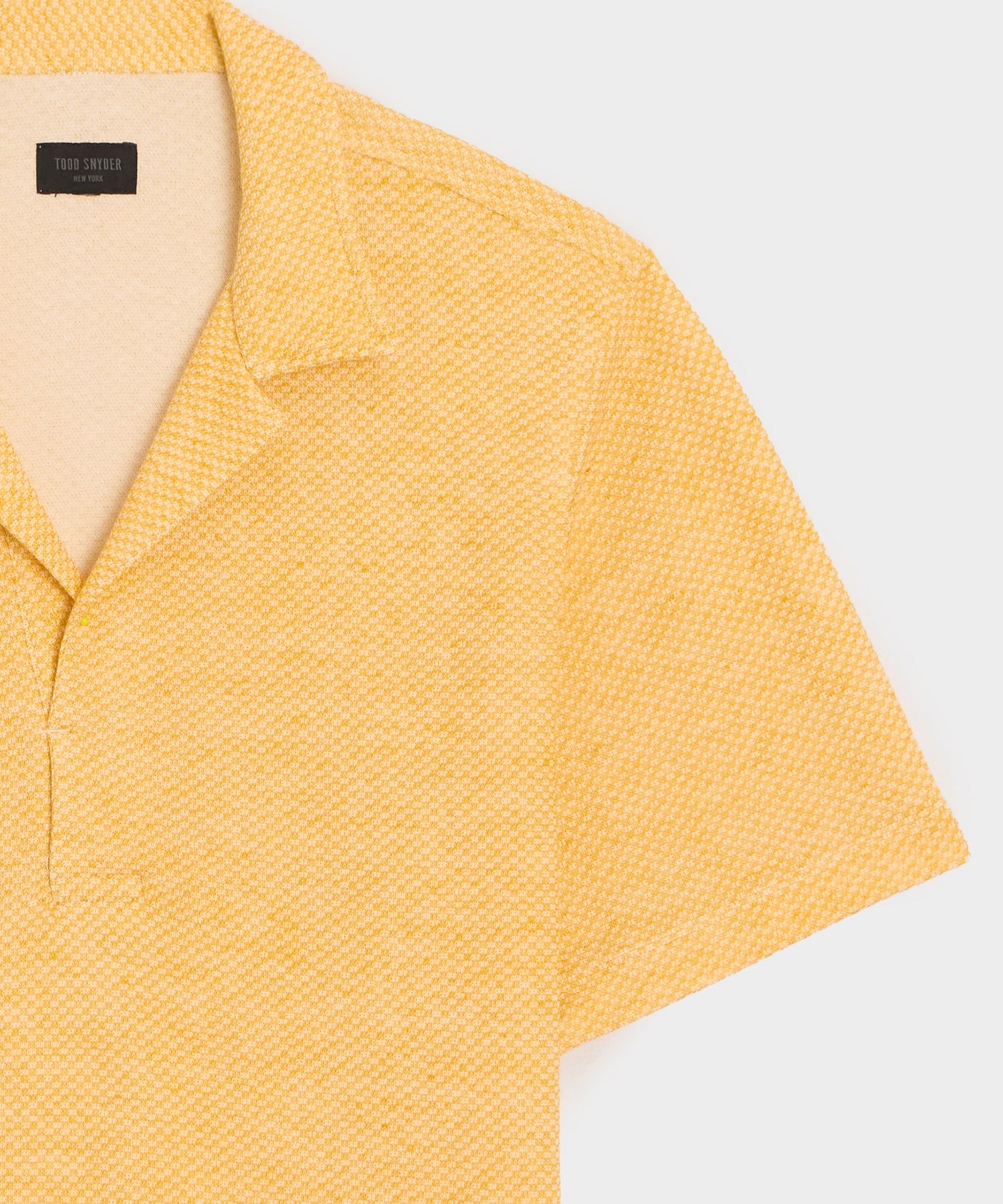 Todd Snyder Relaxed Microcheck Montauk Polo in Yellow Yellow