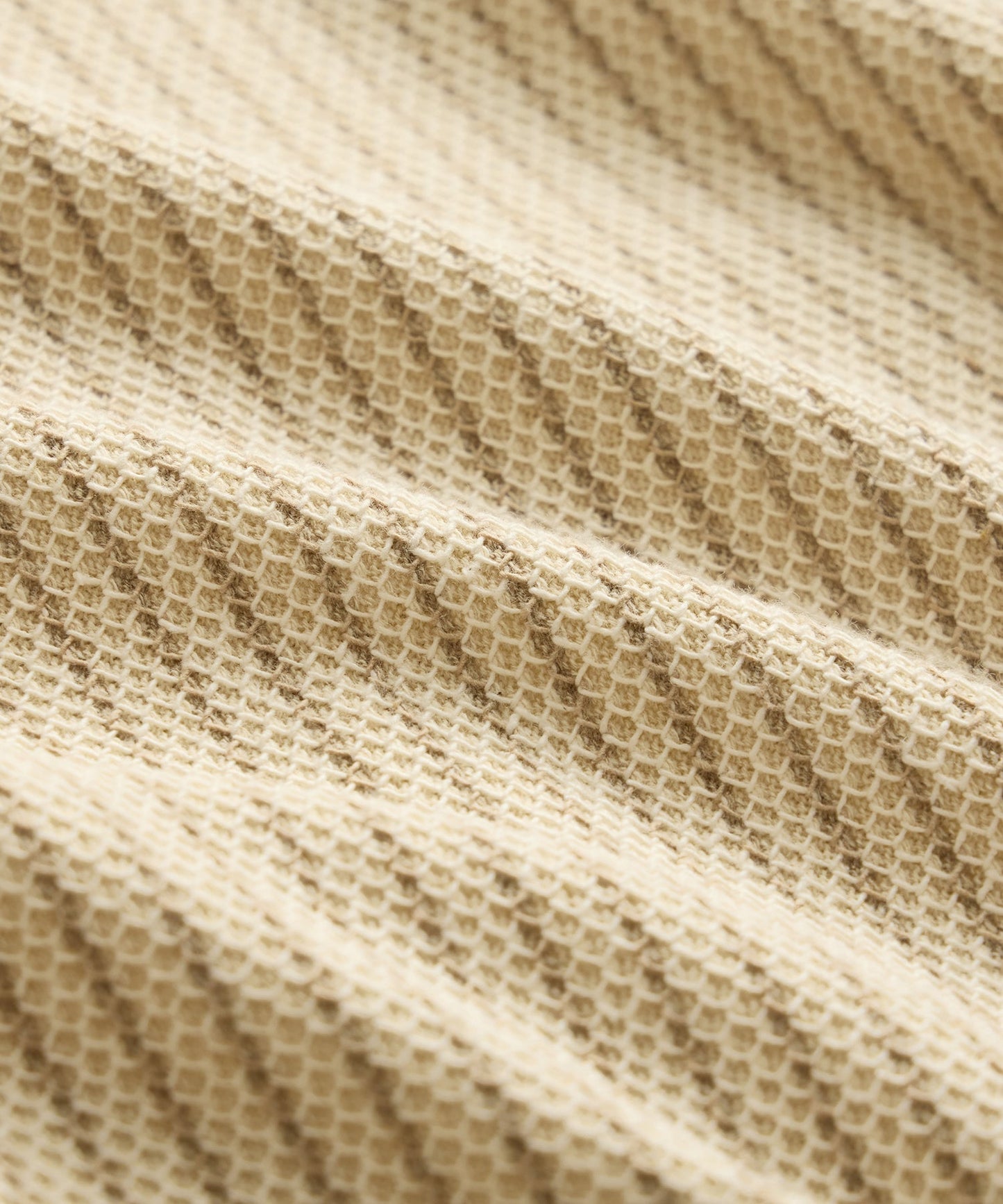 Todd Snyder Dune Zip-Up Polo in Tan Stripe Stripe Tan Stripe