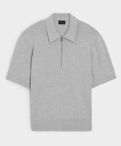 Todd Snyder Kent Quarter-Zip Sweater Polo in Heather Grey Heather Grey
