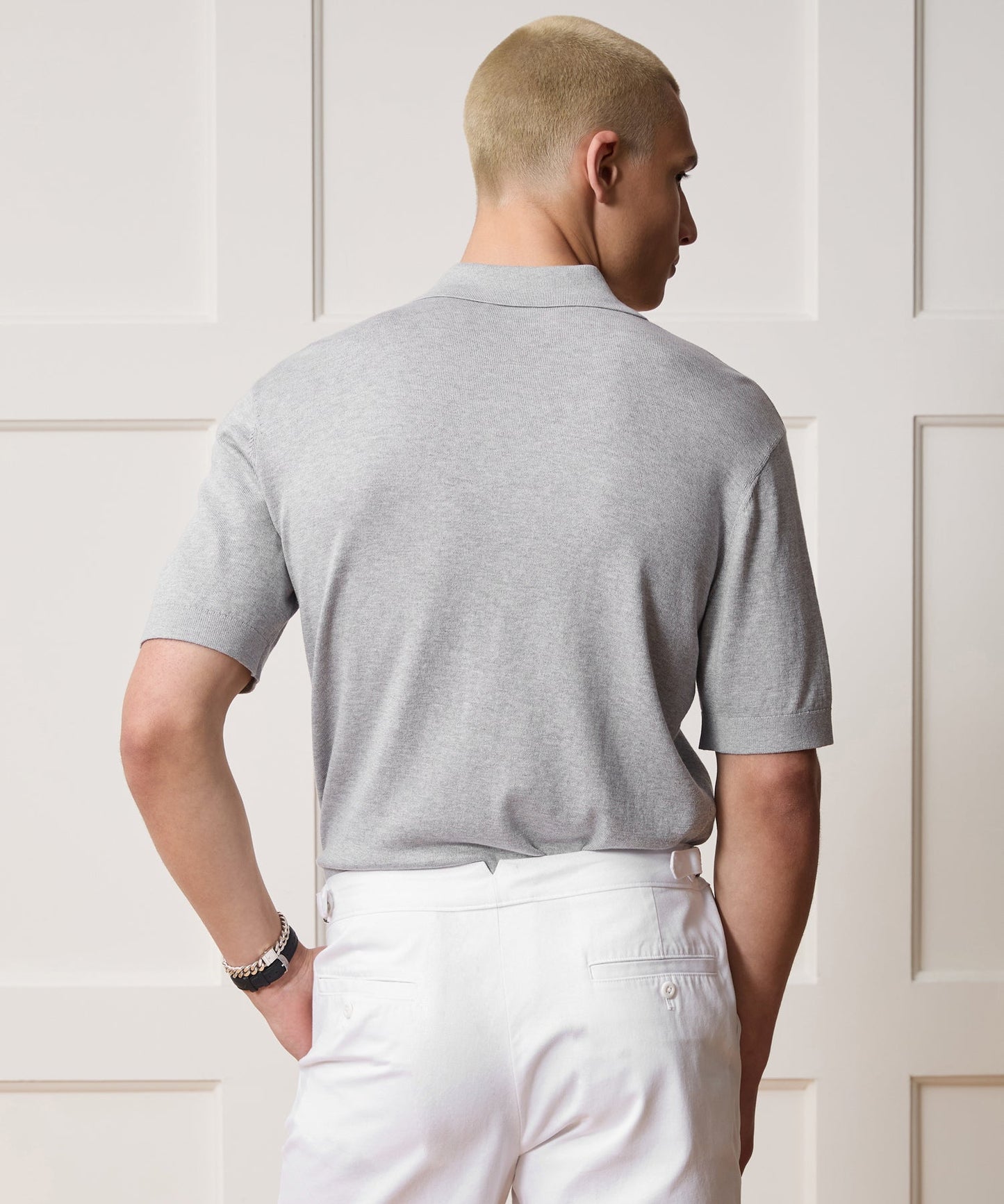 Todd Snyder Kent Quarter-Zip Sweater Polo in Heather Grey Heather Grey